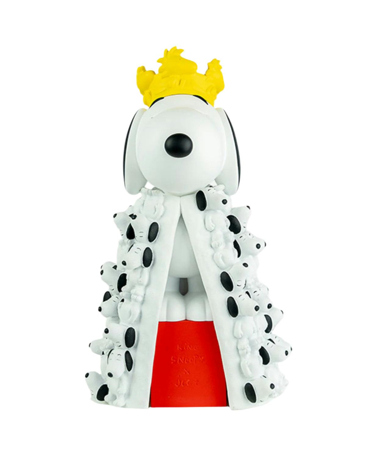 Snoopy KING with Mini Snoopies on Cape & Woodstock as Crown White & Yellow 17in