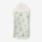 Sailboat Melody Organic Cotton Two-Piece Burp Cloth Set