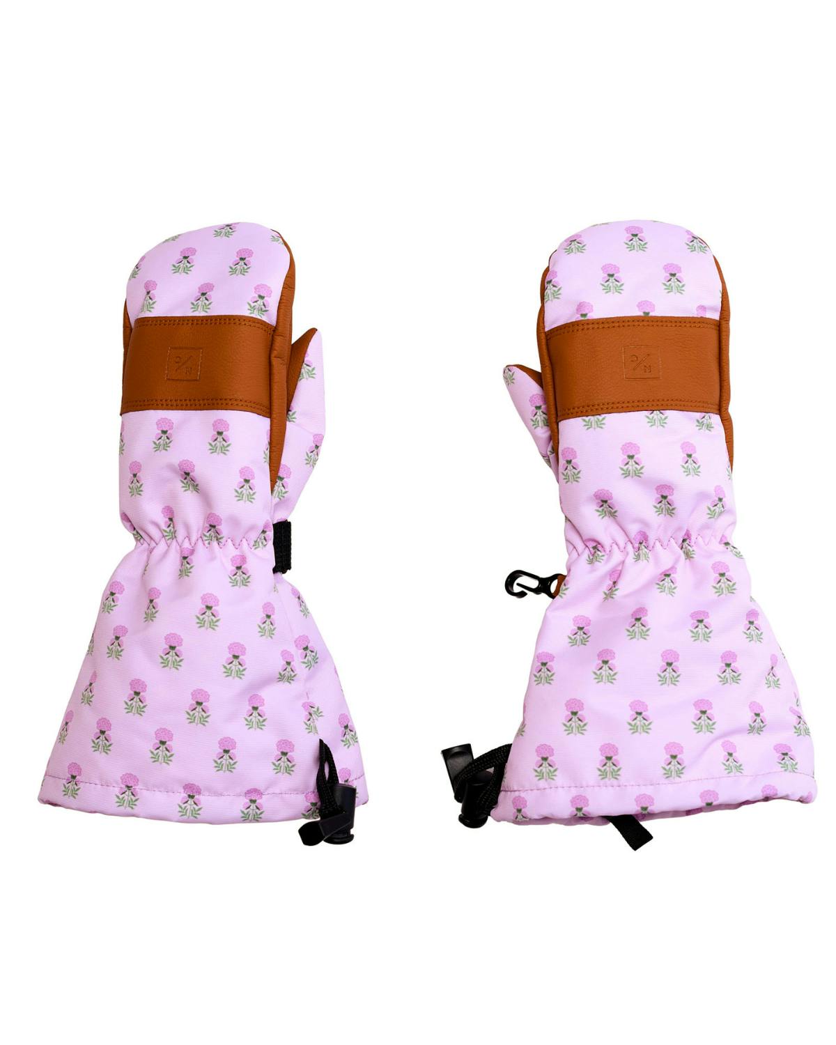 Kids Waterproof Mitten in Pink Marigold