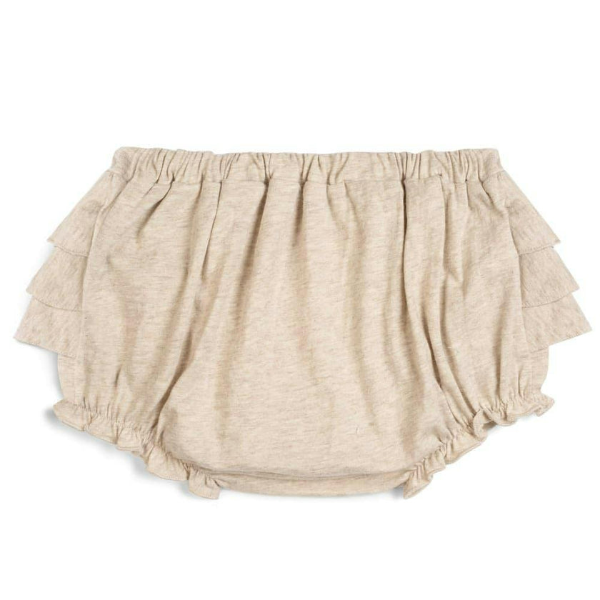 Heathered Oatmeal Organic Cotton Ruffle Bloomer