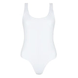 women's shell white terry scoop neck one piece