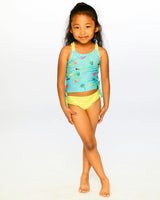 Two-Piece Swimsuit Green Beach Print