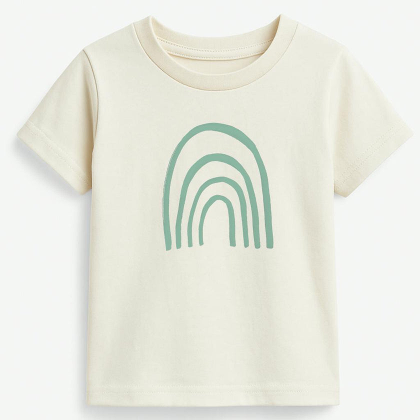 Rainbow Seafoam Organic Cotton Short Sleeve Toddler T-Shirt