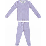 Periwinkle Rib Knit 2-Piece Long Sleeve Pajama Set