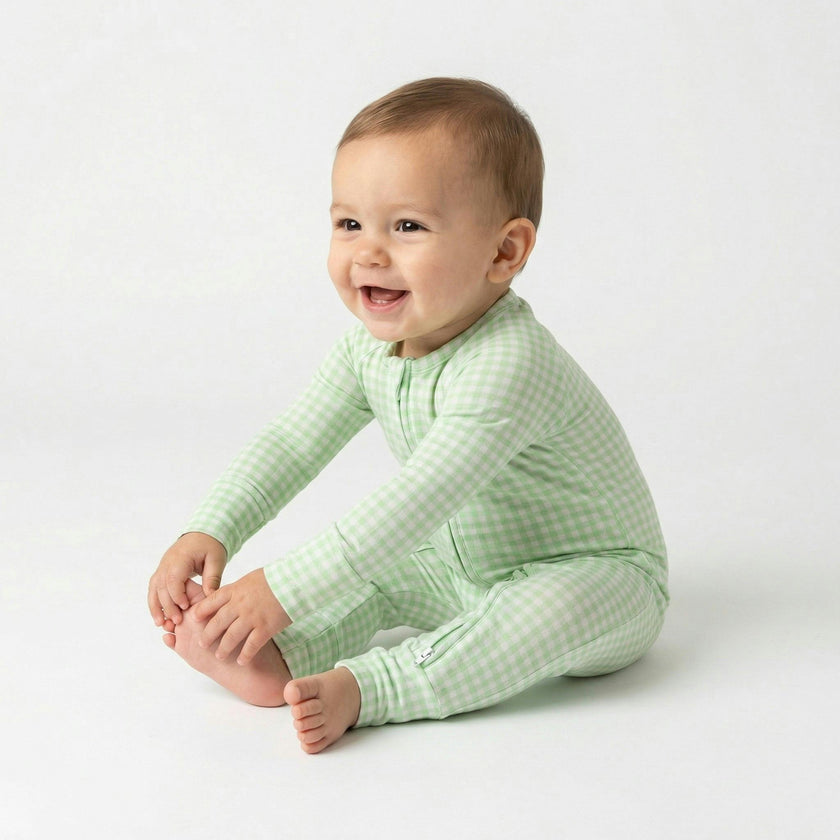 Pistachio Gingham Bamboo Sleeper