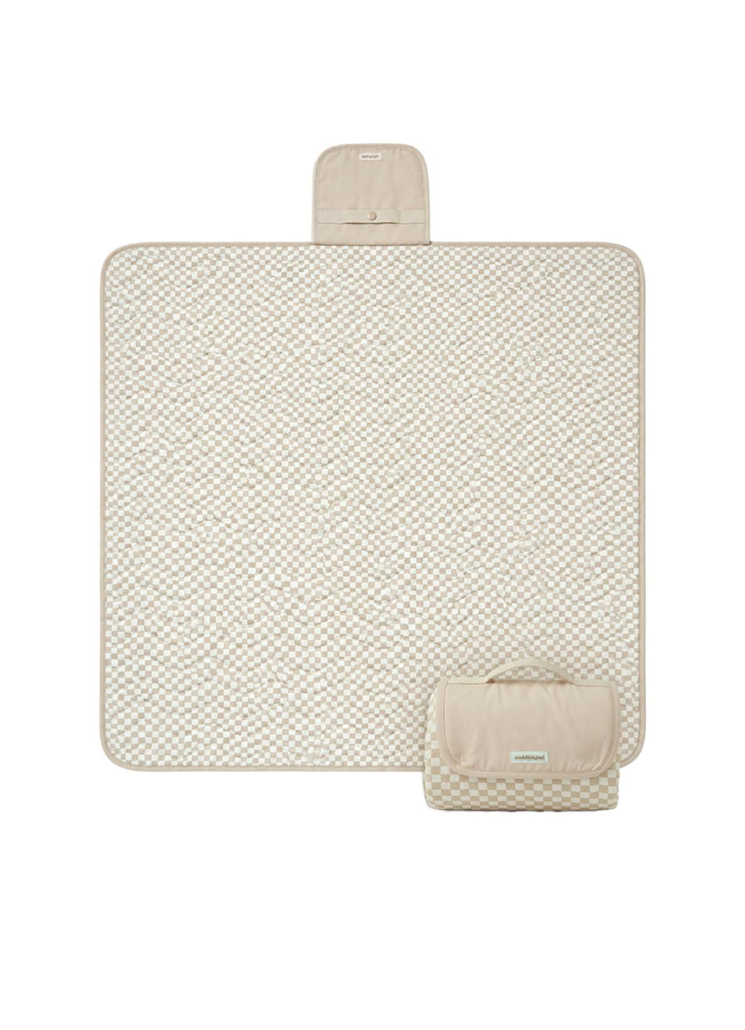 Portable Wander Classic Playmat | Check, Oat | Toddlekind