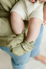 STAY ON BOOTS | ARTICHOKE — Bamboo Organic Cotton Blend, 0–12M