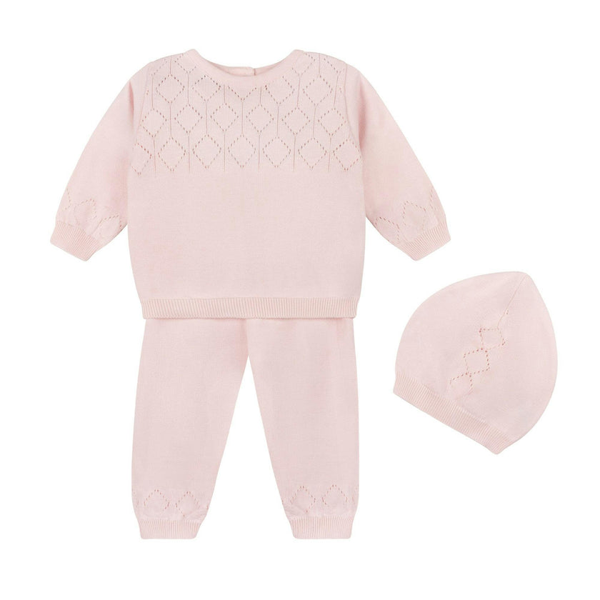Lux Pointelle Knit Set w/Hat