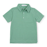 Will Boys' Performance Polo by LH Sport Green Stripes