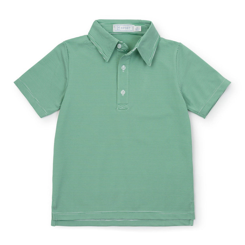 Will Boys' Performance Polo by LH Sport Green Stripes