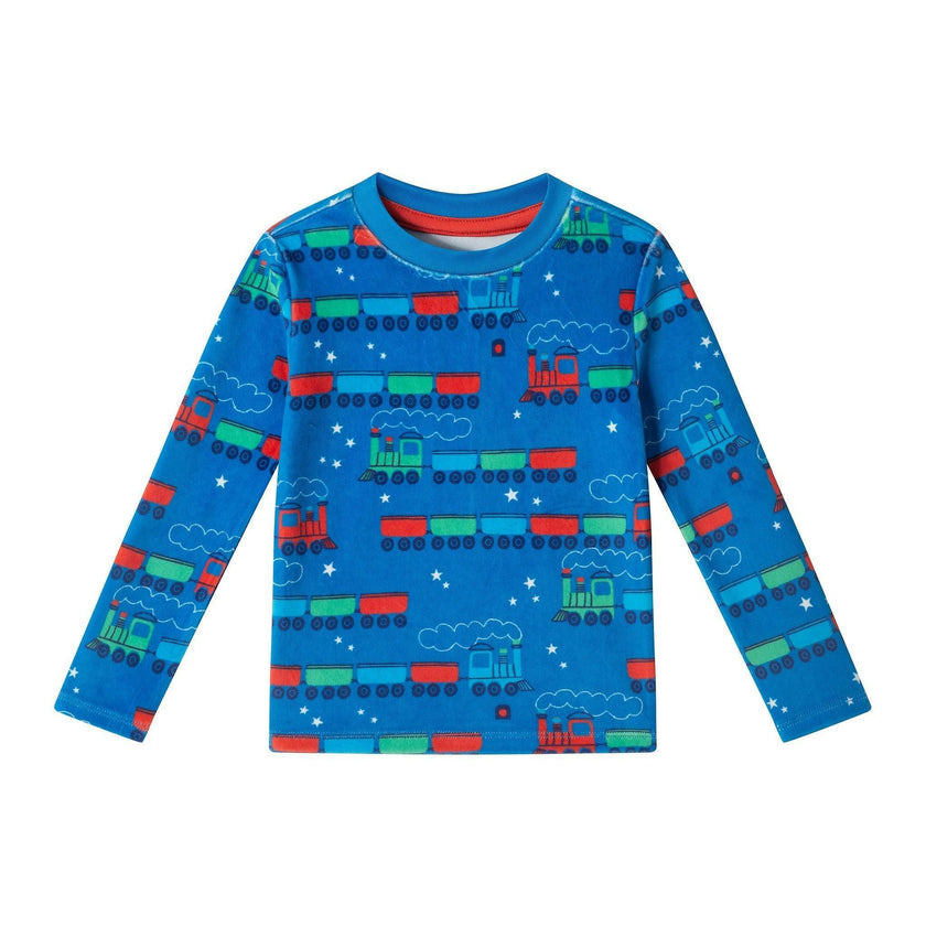 Boys (2-4) Velour Pajama Set | Holiday Express - Blue