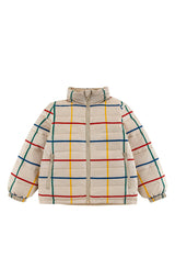 Blake Hooded Reversible Lightweight Down Puffer Jacket, Primary Plaid