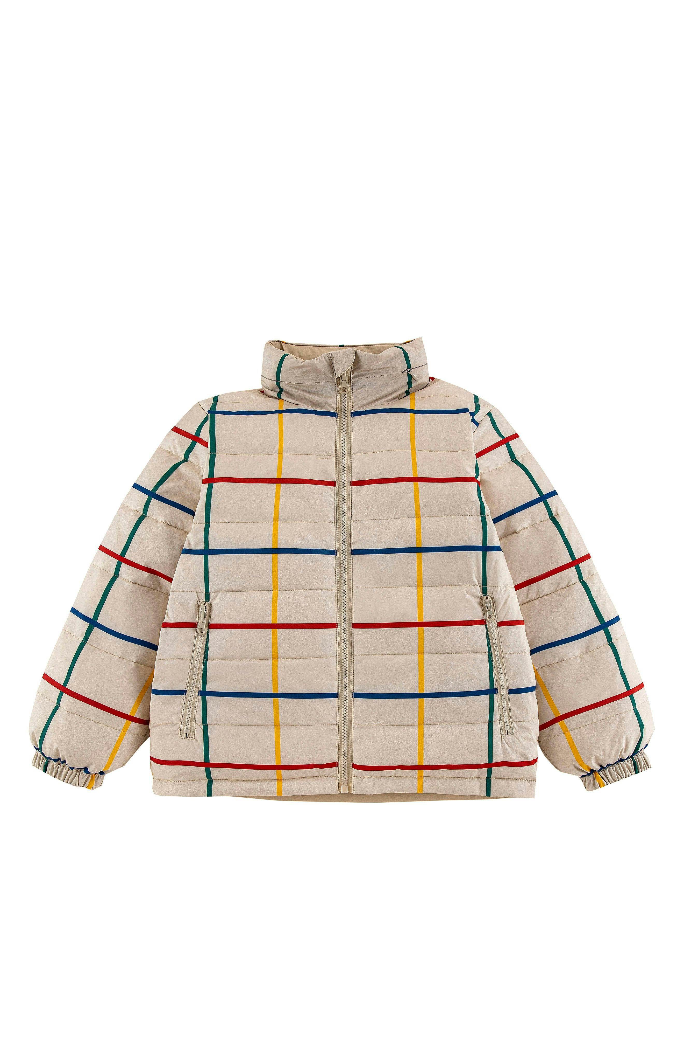 Blake Hooded Reversible Lightweight Down Puffer Jacket, Primary Plaid