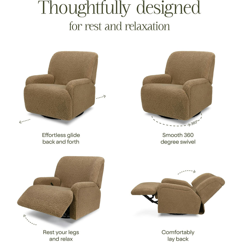 Winslow Extra Wide Recliner and Swivel Glider in Cortado Shearling