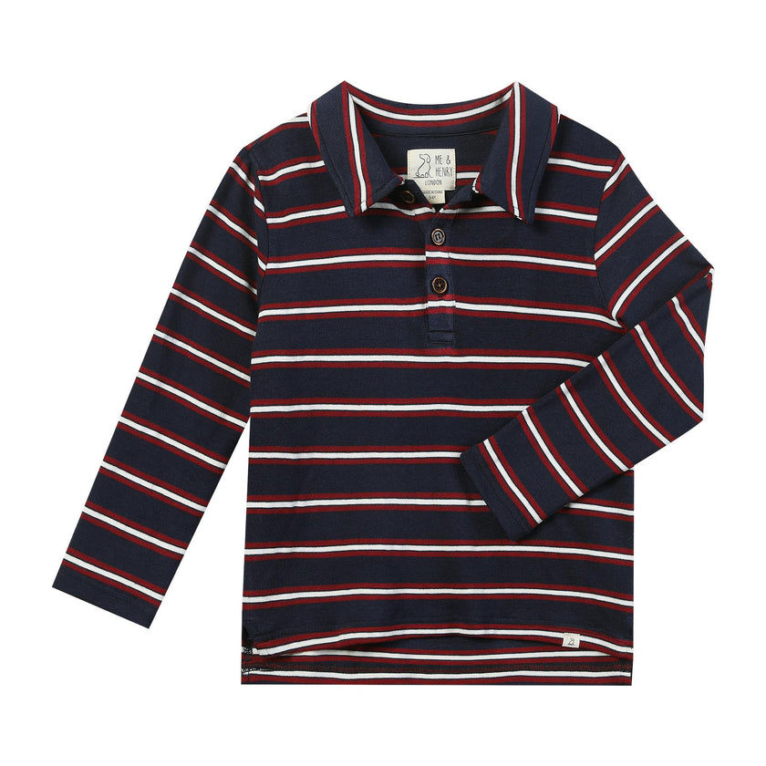 SPENCER Navy/Burgundy stripe Polo