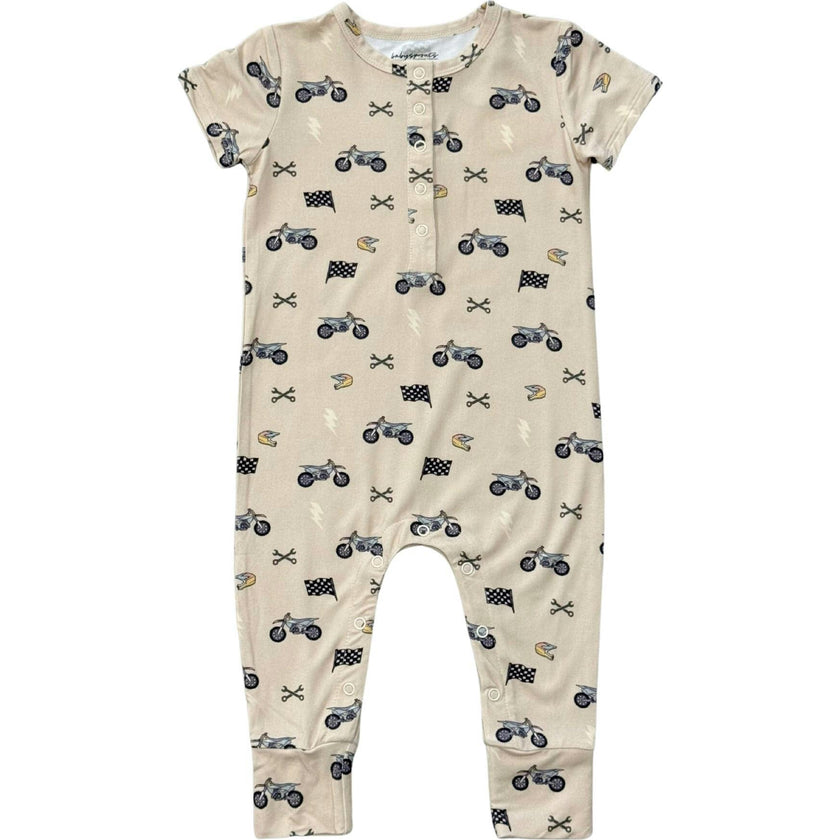 Short Sleeve Henley Romper