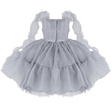 Light Aureline Gray Ruffled Party Dress