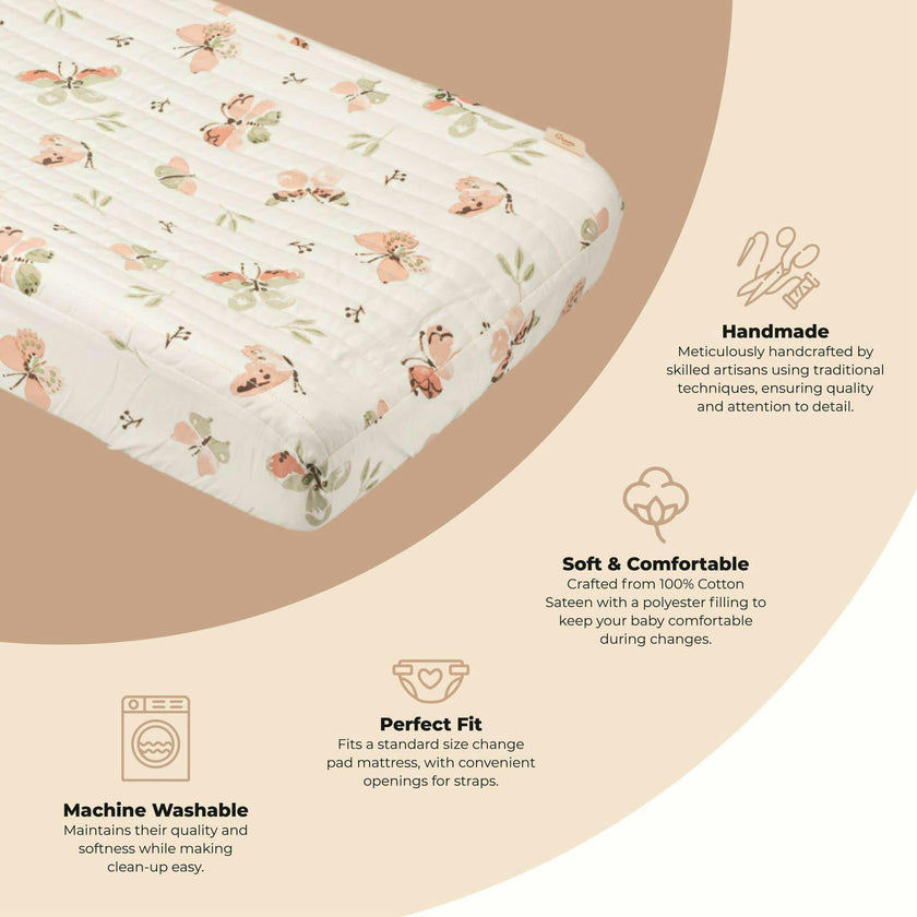 Parker Quilted Change Pad Cover (Butterfly)