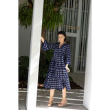 Women's Suri Bell Sleeve Tiered Skirt Maxi Dress, Navy