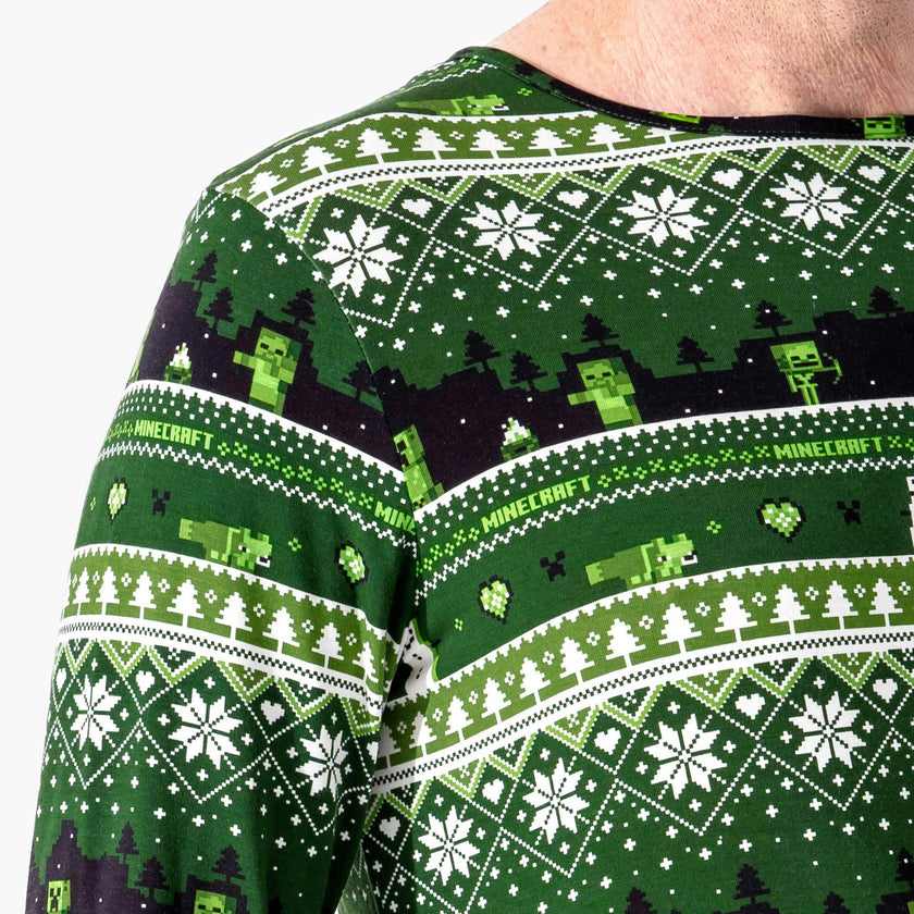 Minecraft: Creeper Holiday Bamboo Men's Pajama Set