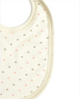Pima Cotton Baby Bib - Heart Print