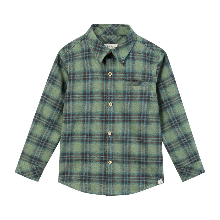 ATWOOD woven shirt green/ plaid teal