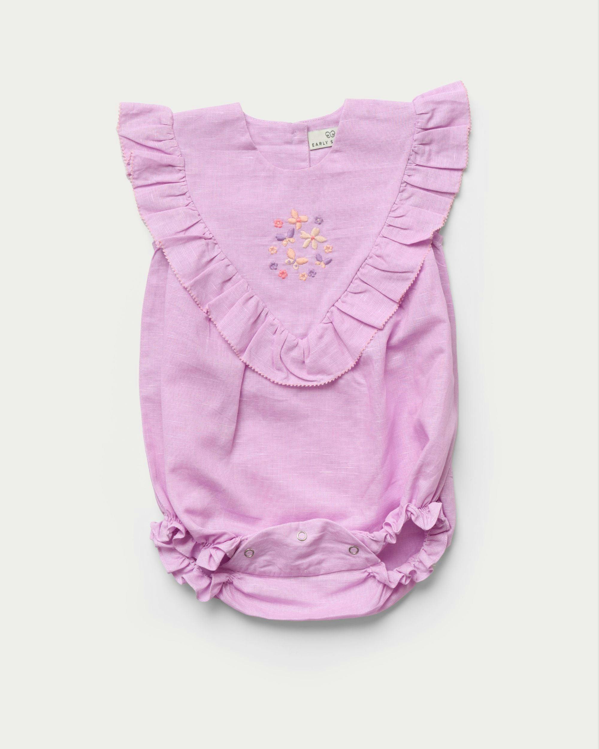 Lucy Baby Bubble Romper - Lilac