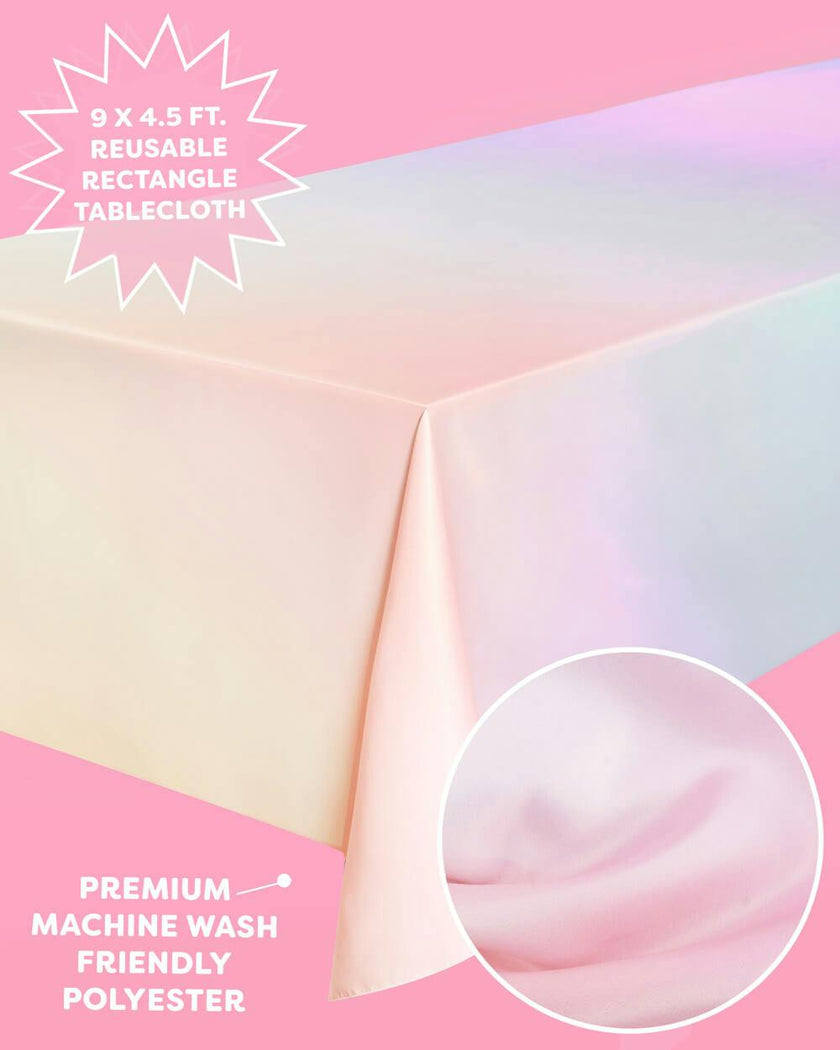 Pastel Party Tablecloth - washable table cover