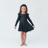 Long Sleeve Ruffle Twirl Dress