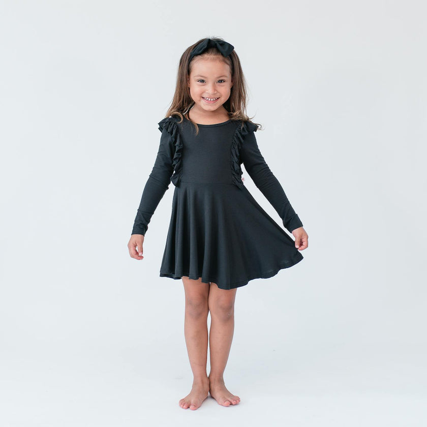 Long Sleeve Ruffle Twirl Dress