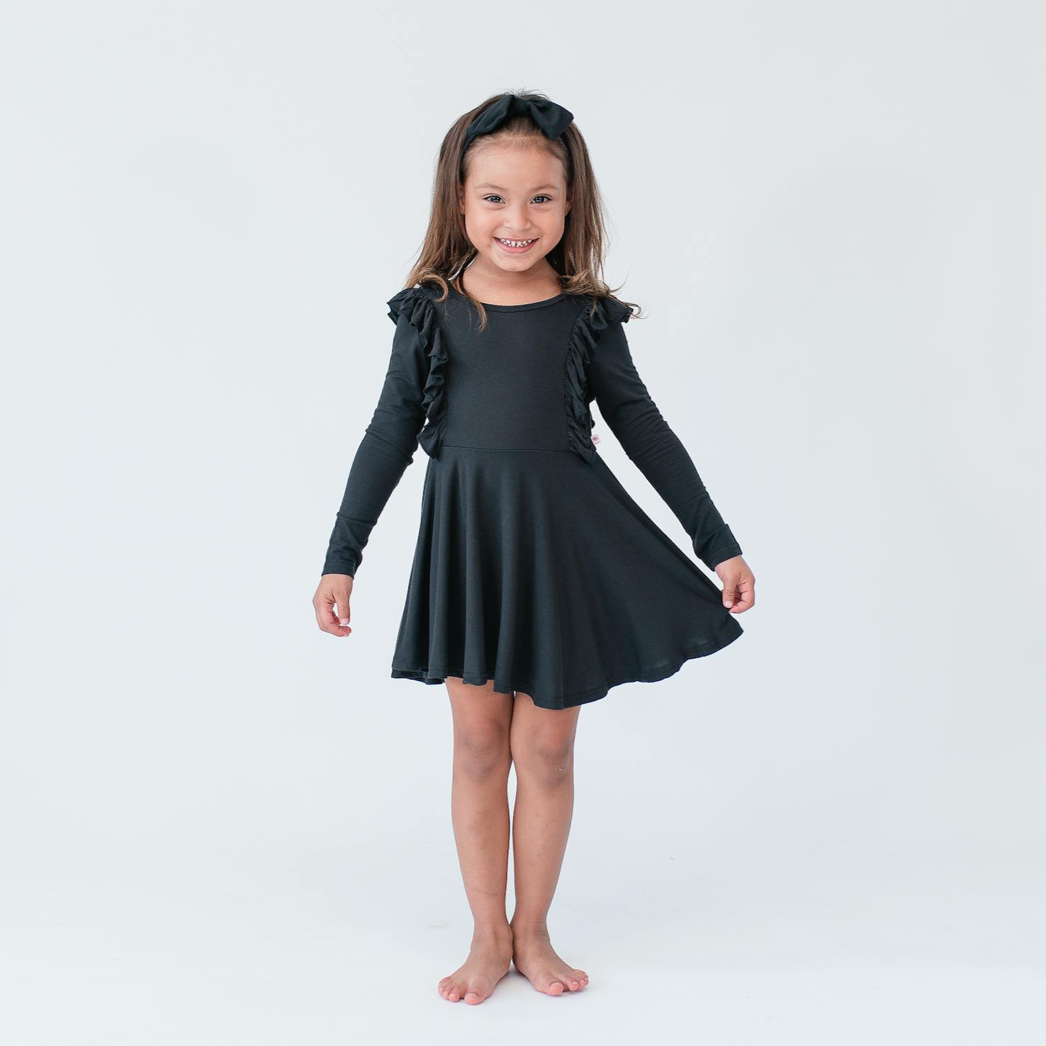 Long Sleeve Ruffle Twirl Dress