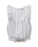 Baby's Twill Ruffled Romper in Cottage Stripe