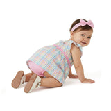 Infant Girls Plaid Dress Set | White Plaid