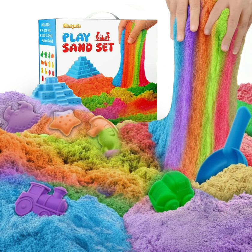 Play Sand Craft Kit Set for Boys & Girls 36p Sensory Bin No Mess Kids Toy