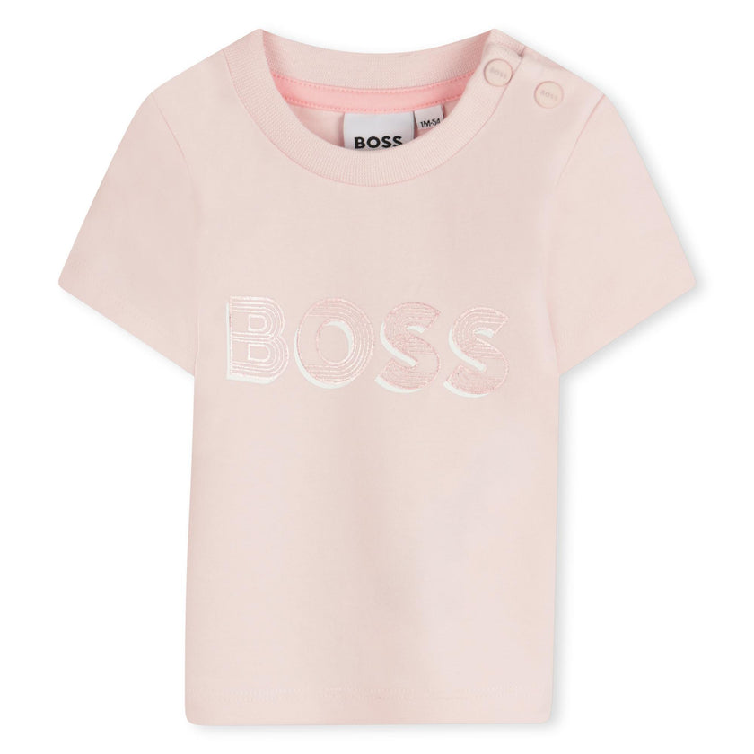 Pink Short Sleeve Imprint Logo T-Shirt