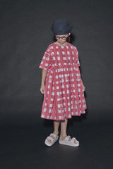 Atlantic Dress Coral Plaid Print