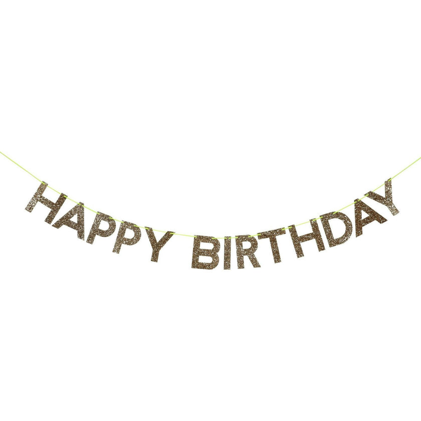 Gold Happy Birthday Garland