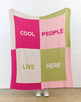 Cool People Live Here Knit Blanket