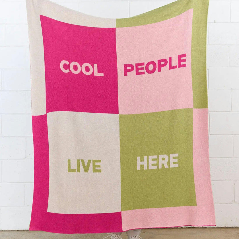 Cool People Live Here Knit Blanket