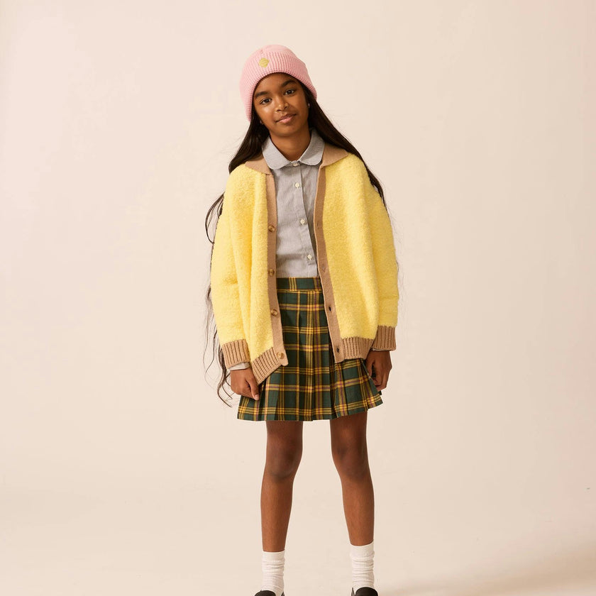 Collared Classroom Cardigan in Mixed Yarn