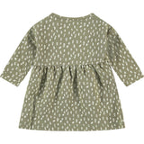 Round Neck Long Sleeve Spot Print Dress