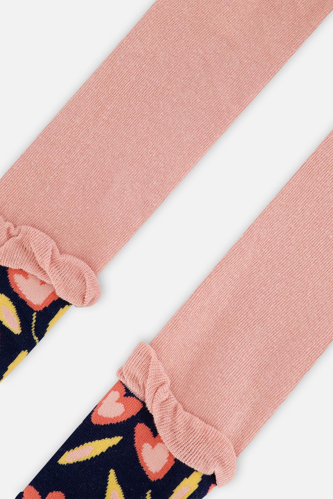 Tights Pale Dusty Pink And Navy