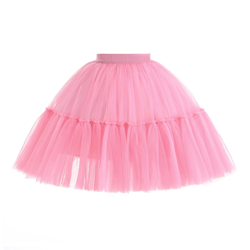 Pink Layered Tulle Skirt