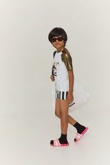 Black Striped Bathing Shorts