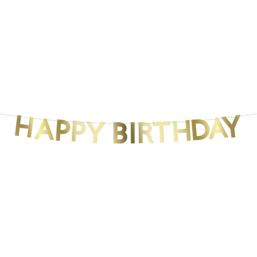 Gold Scallop Happy Birthday Garland
