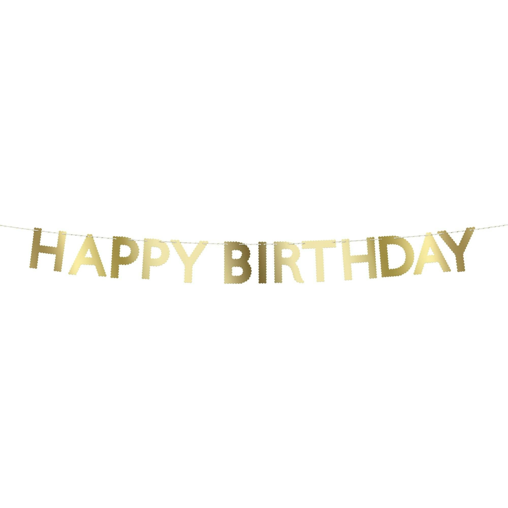 Gold Scallop Happy Birthday Garland