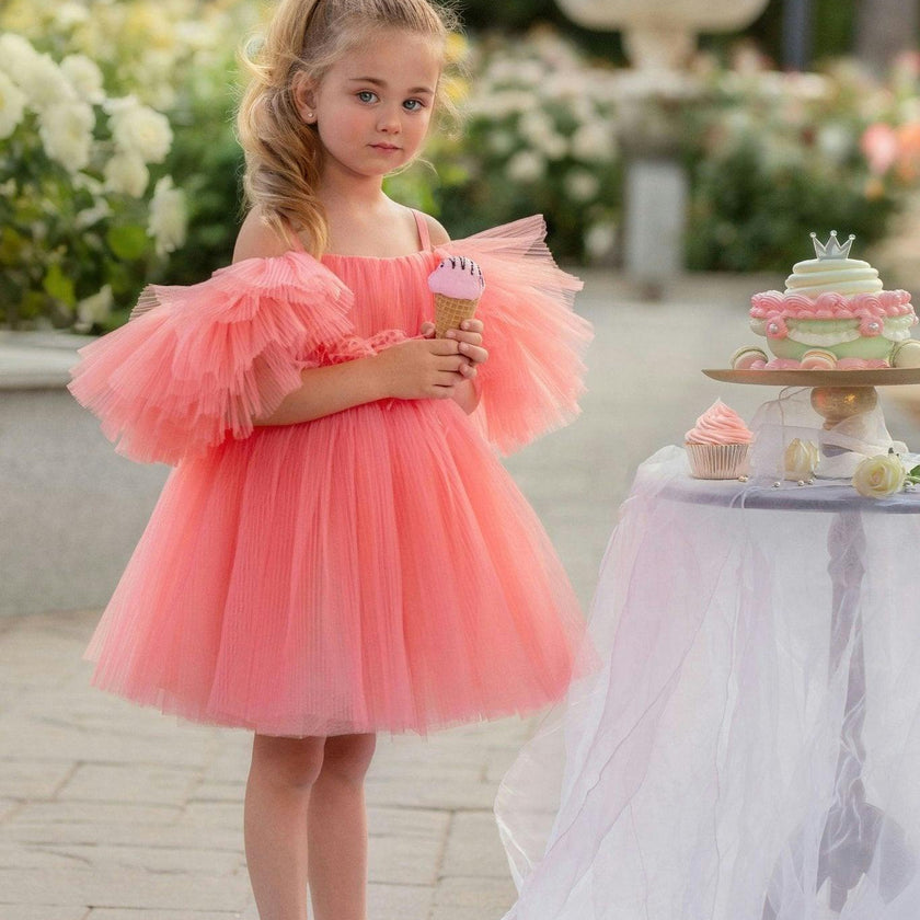 Blush Feather Fairy Tulle Dress