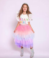 Birthday Girl Gem Ruffle Sleeve Shirt