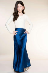 Washed Satin Maxi Skirt