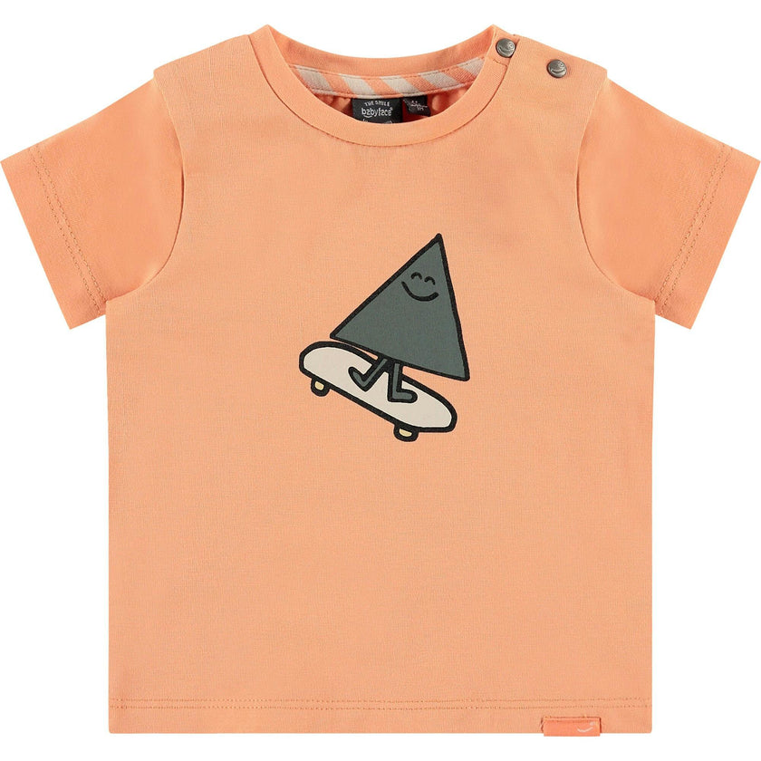 Crew Neck Shoulder Button Graphic Print T-Shirt
